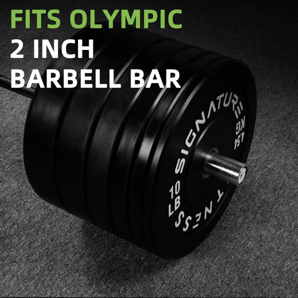 Olympic Barbell 2-Inch Rubber Bumper Plate Weight Set for Strength Training, Multiple Options - Image 5