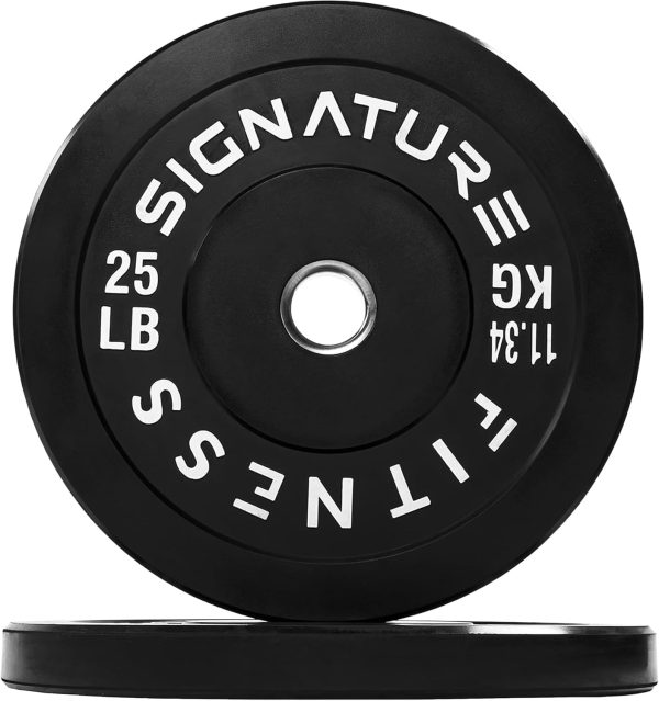 Olympic Barbell 2-Inch Rubber Bumper Plate Weight Set for Strength Training, Multiple Options - Image 16