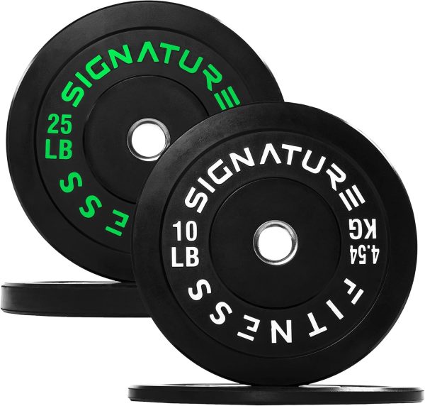 Olympic Barbell 2-Inch Rubber Bumper Plate Weight Set for Strength Training, Multiple Options - Image 20