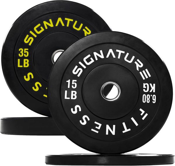 Olympic Barbell 2-Inch Rubber Bumper Plate Weight Set for Strength Training, Multiple Options - Image 24