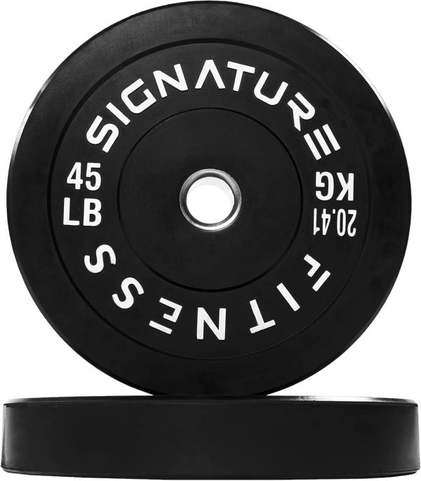 Olympic Barbell 2-Inch Rubber Bumper Plate Weight Set for Strength Training, Multiple Options - Image 28