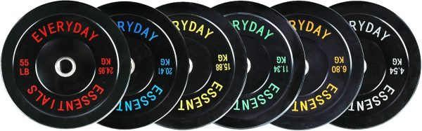 Olympic Barbell 2-Inch Rubber Bumper Plate Weight Set for Strength Training, Multiple Options - Image 37