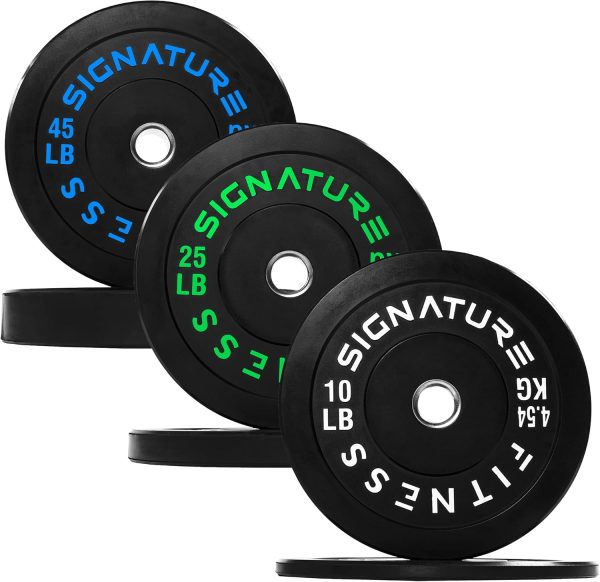 Olympic Barbell 2-Inch Rubber Bumper Plate Weight Set for Strength Training, Multiple Options - Image 51
