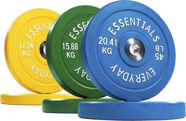 Olympic Barbell 2-Inch Rubber Bumper Plate Weight Set for Strength Training, Multiple Options - Image 54