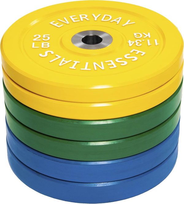 Olympic Barbell 2-Inch Rubber Bumper Plate Weight Set for Strength Training, Multiple Options - Image 56