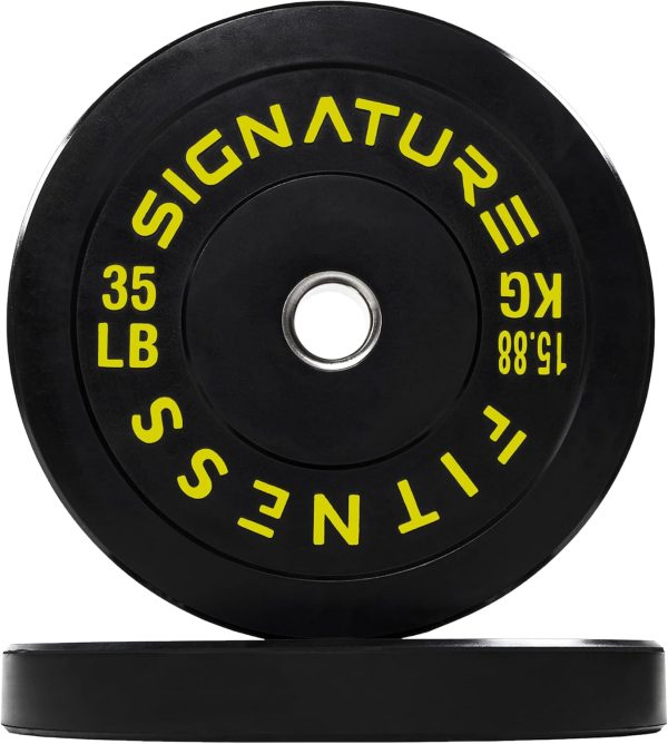 Olympic Barbell 2-Inch Rubber Bumper Plate Weight Set for Strength Training, Multiple Options - Image 57