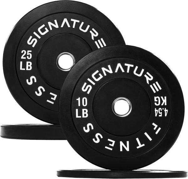 Olympic Barbell 2-Inch Rubber Bumper Plate Weight Set for Strength Training, Multiple Options - Image 82