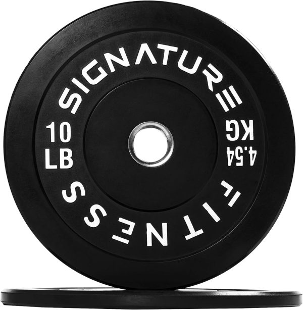 Olympic Barbell 2-Inch Rubber Bumper Plate Weight Set for Strength Training, Multiple Options - Image 2