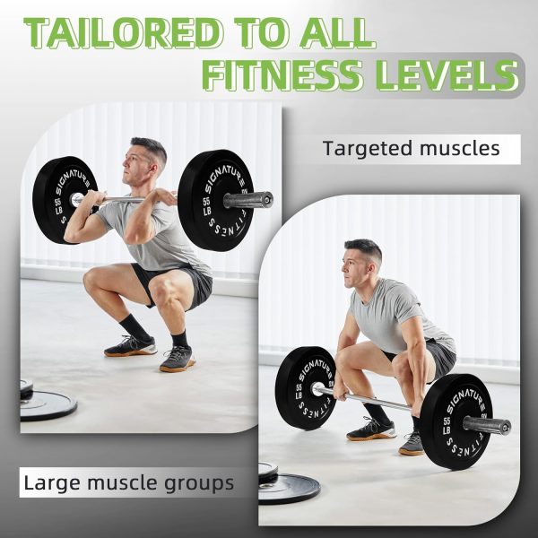 Olympic Barbell 2-Inch Rubber Bumper Plate Weight Set for Strength Training, Multiple Options - Image 7