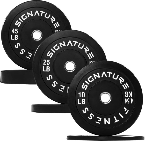 Olympic Barbell 2-Inch Rubber Bumper Plate Weight Set for Strength Training, Multiple Options - Image 115