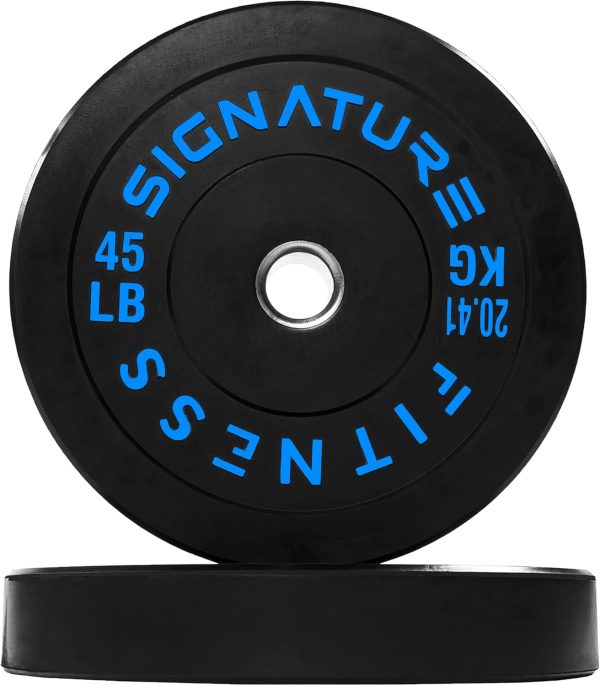 Olympic Barbell 2-Inch Rubber Bumper Plate Weight Set for Strength Training, Multiple Options - Image 9