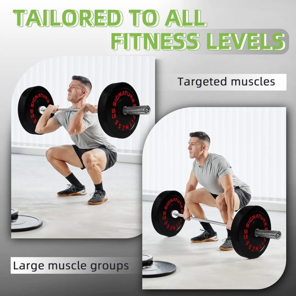 Olympic Barbell 2-Inch Rubber Bumper Plate Weight Set for Strength Training, Multiple Options - Image 14