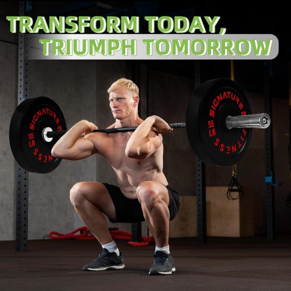 Olympic Barbell 2-Inch Rubber Bumper Plate Weight Set for Strength Training, Multiple Options - Image 15