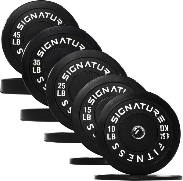 Olympic Barbell 2-Inch Rubber Bumper Plate Weight Set for Strength Training, Multiple Options - Image 122