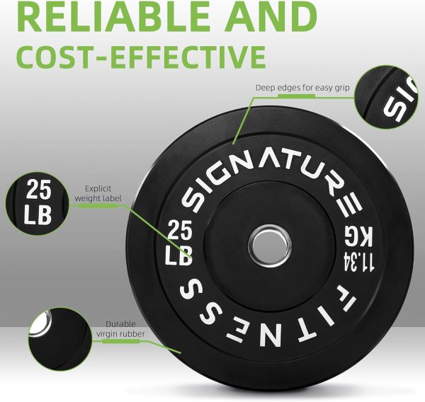 Olympic Barbell 2-Inch Rubber Bumper Plate Weight Set for Strength Training, Multiple Options - Image 18