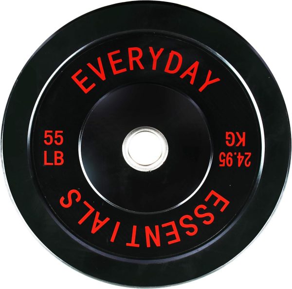 Olympic Barbell 2-Inch Rubber Bumper Plate Weight Set for Strength Training, Multiple Options - Image 125