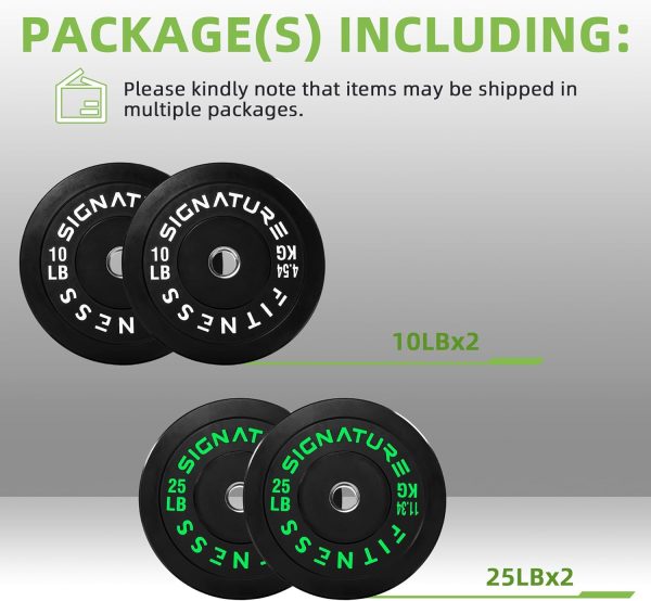 Olympic Barbell 2-Inch Rubber Bumper Plate Weight Set for Strength Training, Multiple Options - Image 21