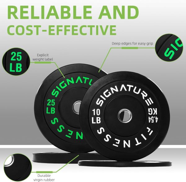 Olympic Barbell 2-Inch Rubber Bumper Plate Weight Set for Strength Training, Multiple Options - Image 22