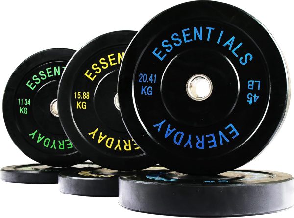 Olympic Barbell 2-Inch Rubber Bumper Plate Weight Set for Strength Training, Multiple Options - Image 32