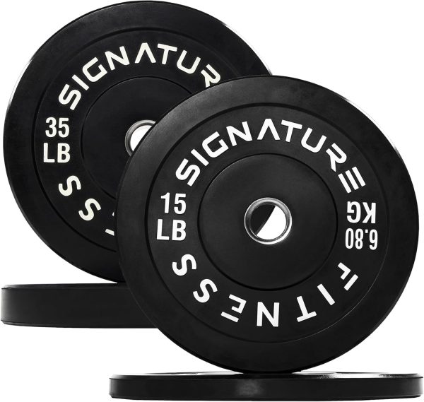 Olympic Barbell 2-Inch Rubber Bumper Plate Weight Set for Strength Training, Multiple Options - Image 38