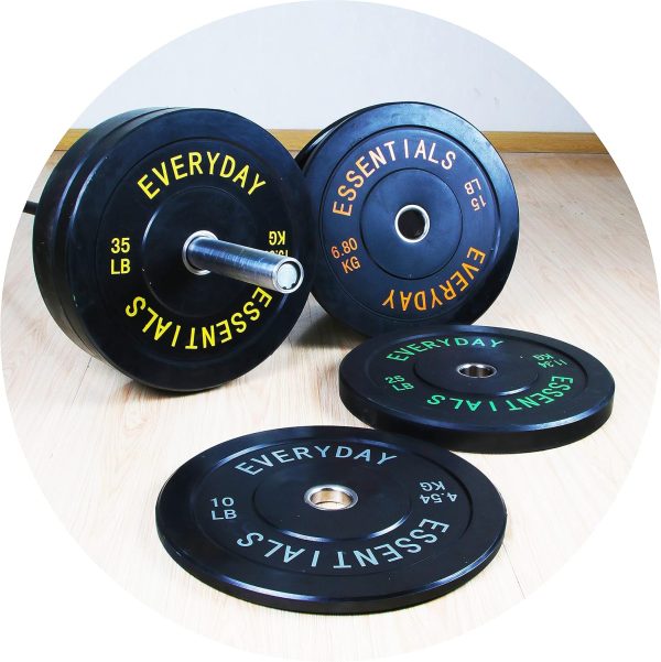 Olympic Barbell 2-Inch Rubber Bumper Plate Weight Set for Strength Training, Multiple Options - Image 43