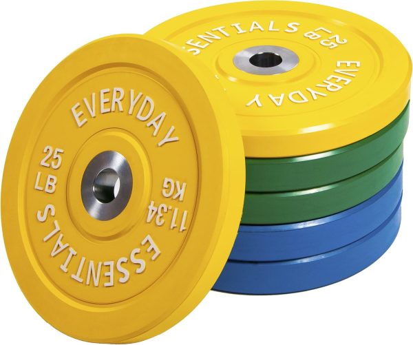 Olympic Barbell 2-Inch Rubber Bumper Plate Weight Set for Strength Training, Multiple Options - Image 55