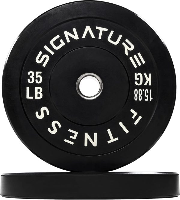Olympic Barbell 2-Inch Rubber Bumper Plate Weight Set for Strength Training, Multiple Options - Image 61