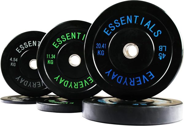 Olympic Barbell 2-Inch Rubber Bumper Plate Weight Set for Strength Training, Multiple Options - Image 91