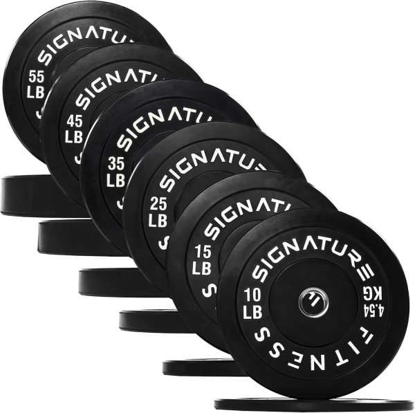 Olympic Barbell 2-Inch Rubber Bumper Plate Weight Set for Strength Training, Multiple Options - Image 98