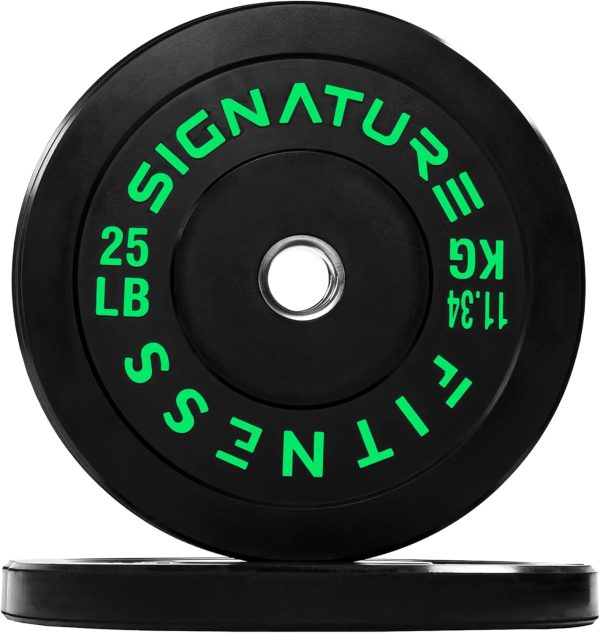 Olympic Barbell 2-Inch Rubber Bumper Plate Weight Set for Strength Training, Multiple Options - Image 101