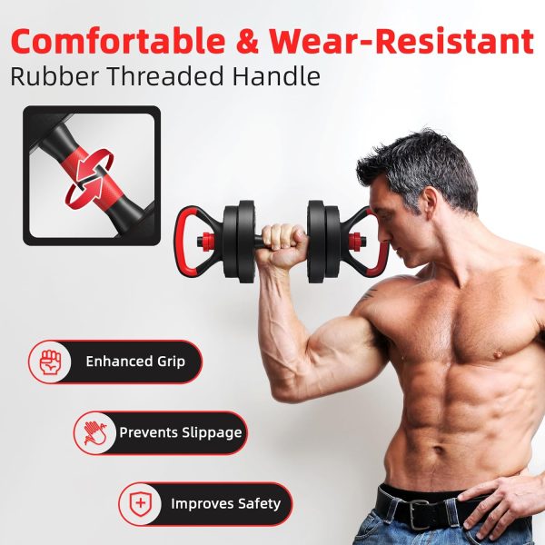 Multi-Functional Portable Changeable Dumbbell and Barbell Kettlebell Set with Adjustable Weights, Multiple Styles, 40LBS or 60LBS Sets - Image 6