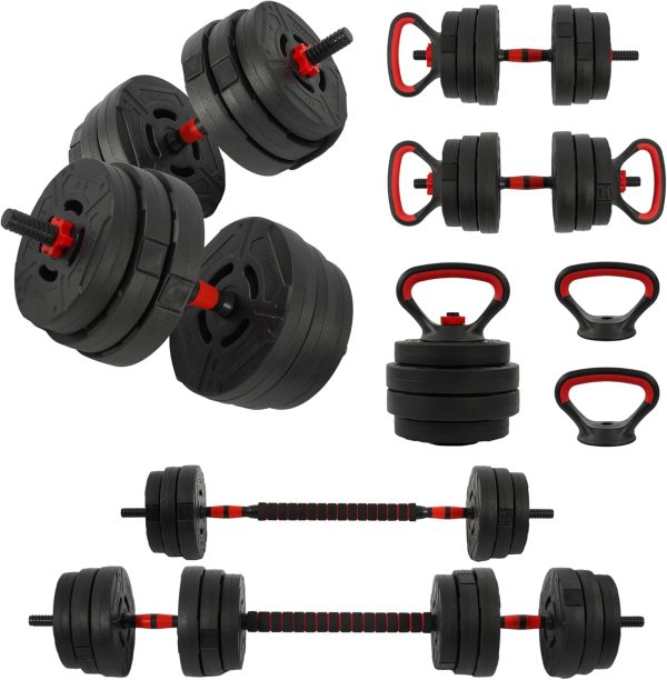 Multi-Functional Portable Changeable Dumbbell and Barbell Kettlebell Set with Adjustable Weights, Multiple Styles, 40LBS or 60LBS Sets - Image 8