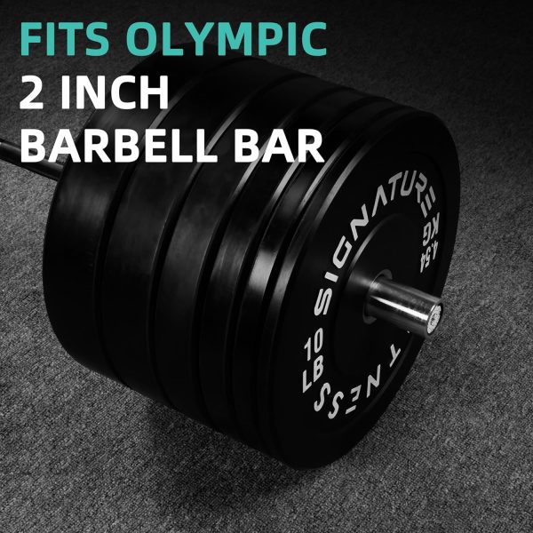 Olympic Barbell 2-Inch Rubber Bumper Plate Weight Set for Strength Training, Multiple Options - Image 134