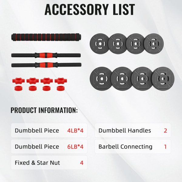 Multi-Functional Portable Changeable Dumbbell and Barbell Kettlebell Set with Adjustable Weights, Multiple Styles, 40LBS or 60LBS Sets - Image 13