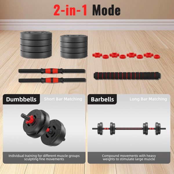 Multi-Functional Portable Changeable Dumbbell and Barbell Kettlebell Set with Adjustable Weights, Multiple Styles, 40LBS or 60LBS Sets - Image 15