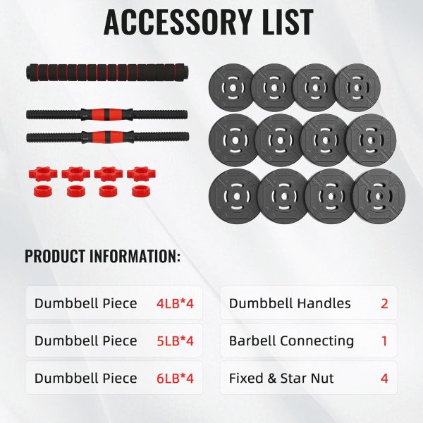 Multi-Functional Portable Changeable Dumbbell and Barbell Kettlebell Set with Adjustable Weights, Multiple Styles, 40LBS or 60LBS Sets - Image 17