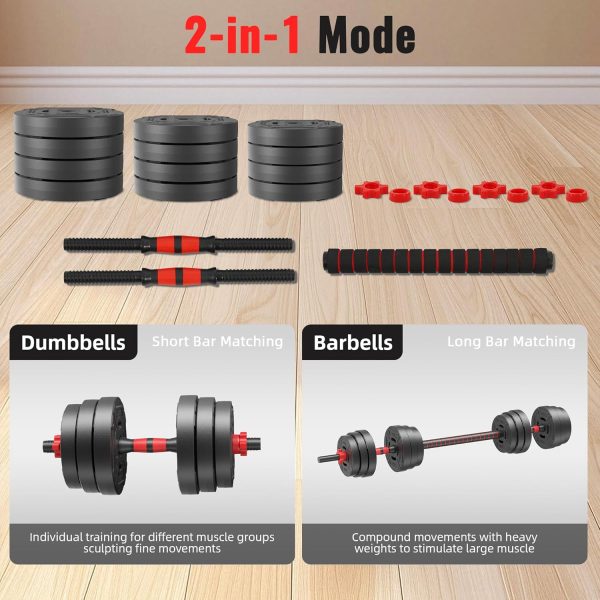 Multi-Functional Portable Changeable Dumbbell and Barbell Kettlebell Set with Adjustable Weights, Multiple Styles, 40LBS or 60LBS Sets - Image 19