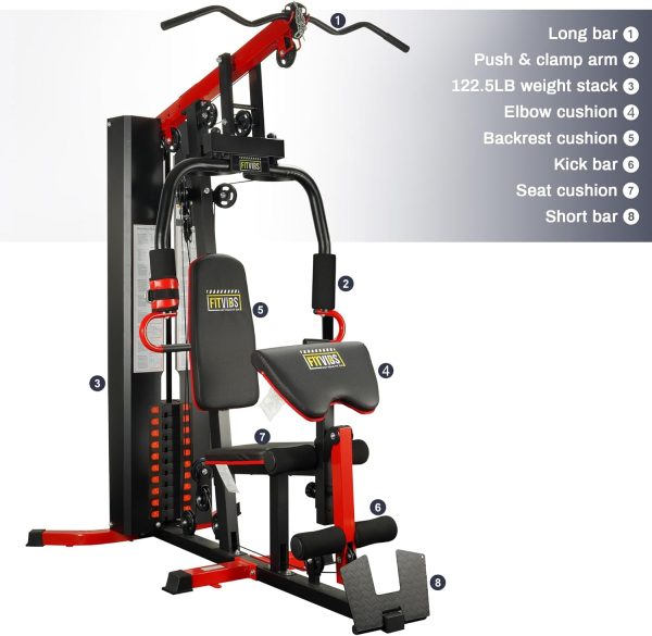 Home Gym, Multifunctional Workout Equipment with Leg Press, Exercise Equipment for Home with Pulley System - Image 2