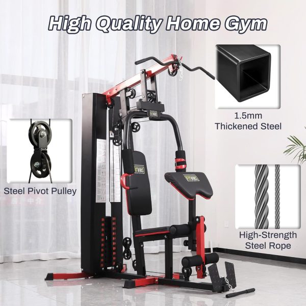 Home Gym, Multifunctional Workout Equipment with Leg Press, Exercise Equipment for Home with Pulley System - Image 3