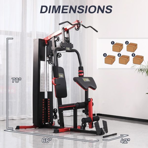 Home Gym, Multifunctional Workout Equipment with Leg Press, Exercise Equipment for Home with Pulley System - Image 5