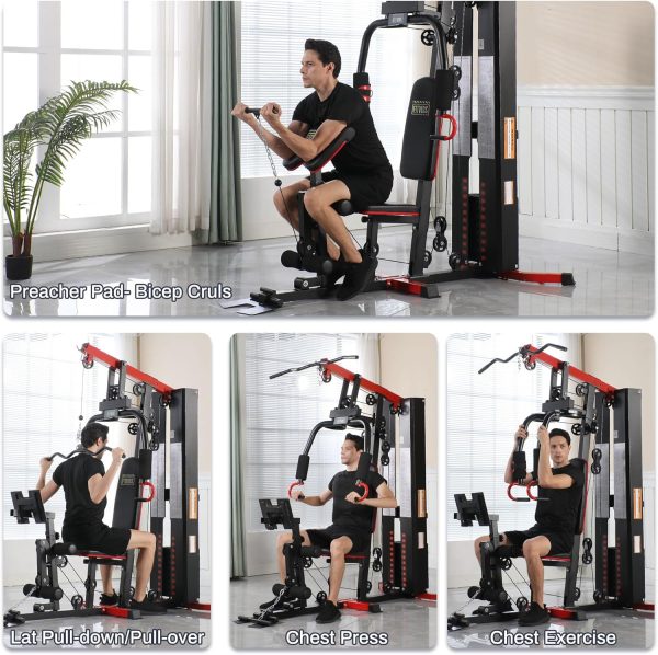 Home Gym, Multifunctional Workout Equipment with Leg Press, Exercise Equipment for Home with Pulley System - Image 12
