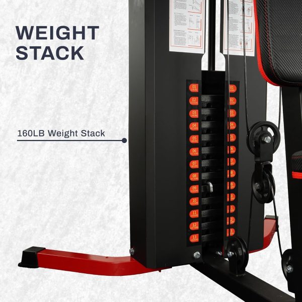 Home Gym, Multifunctional Workout Equipment with Leg Press, Exercise Equipment for Home with Pulley System - Image 22